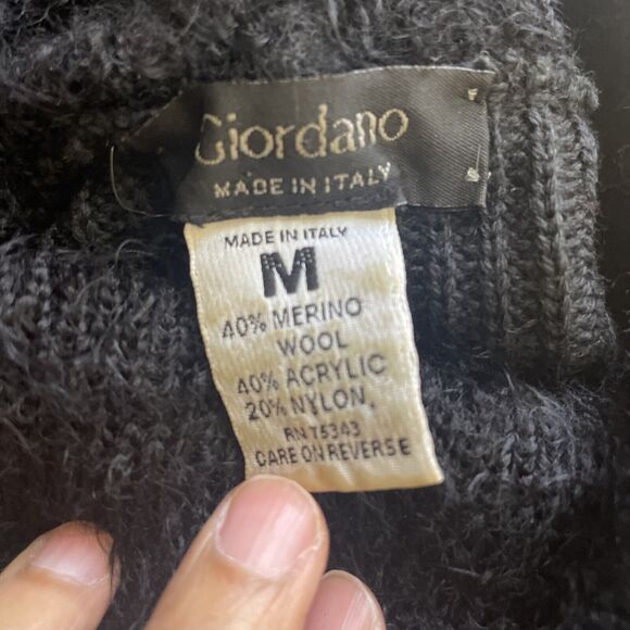 Giordano Black Merino Wool Knit Pullover Turtleneck Sweater Women's Size Medium - Picture 6 of 6